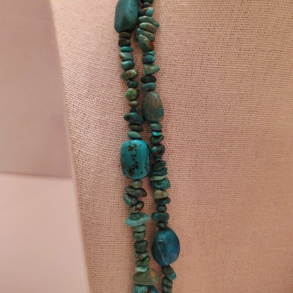 Jay King DTR Sterling Natural Green Blue Turquoise Nugget Strand Necklace - Picture 8 of 10